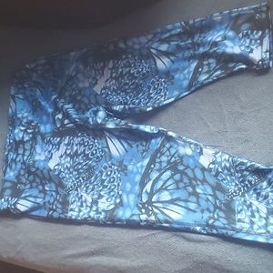 NWOT Just My Size Capri Leggings Blue Butterfly 2X